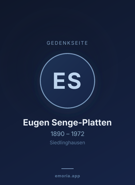 Gedenkportrait von Eugen Senge-Platten