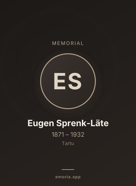 Memorial portrait of Eugen Sprenk-Läte
