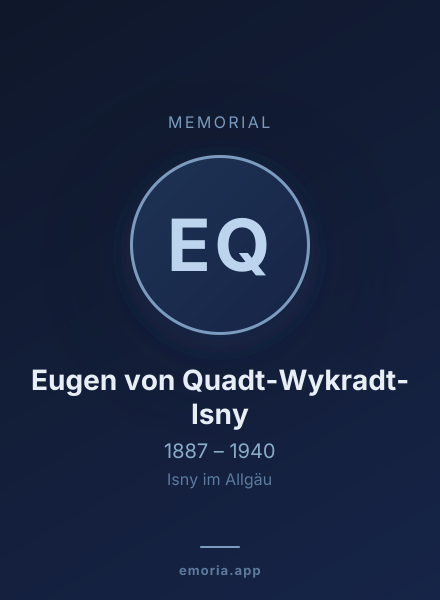 Memorial portrait of Eugen von Quadt-Wykradt-Isny