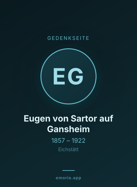 Gedenkportrait von Eugen von Sartor auf Gansheim