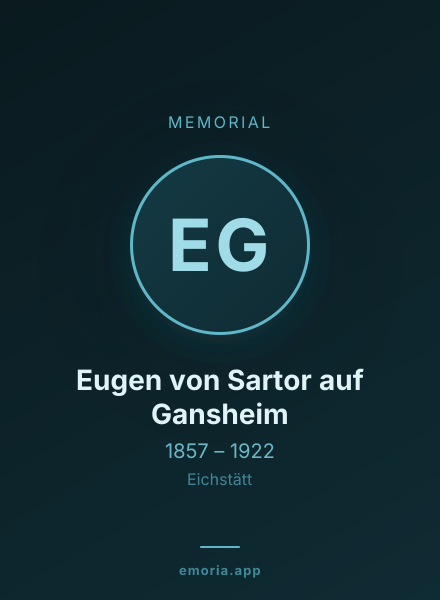 Memorial portrait of Eugen von Sartor auf Gansheim