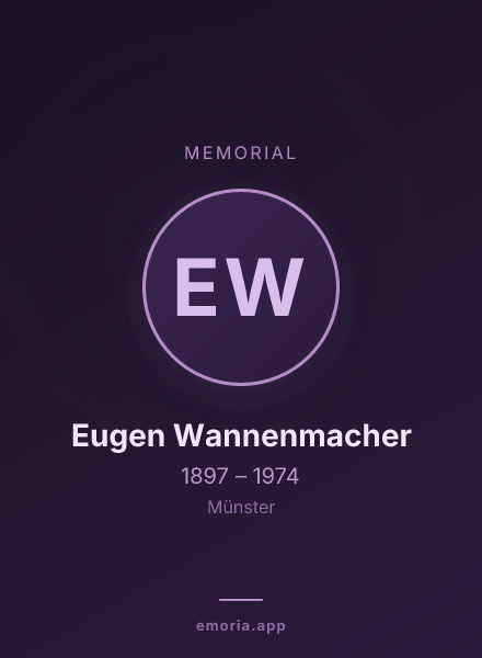 Memorial portrait of Eugen Wannenmacher