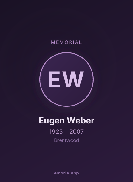 Memorial portrait of Eugen Weber