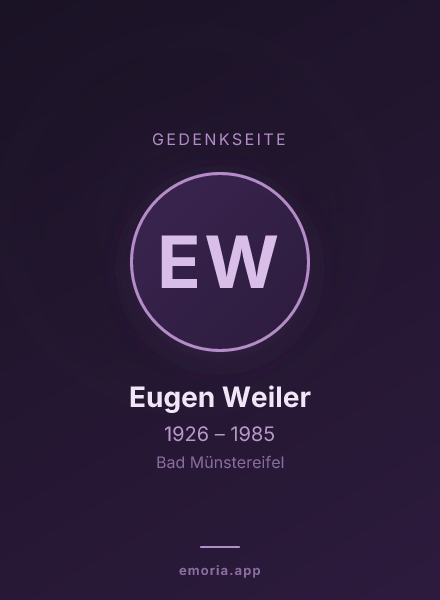 Gedenkportrait von Eugen Weiler