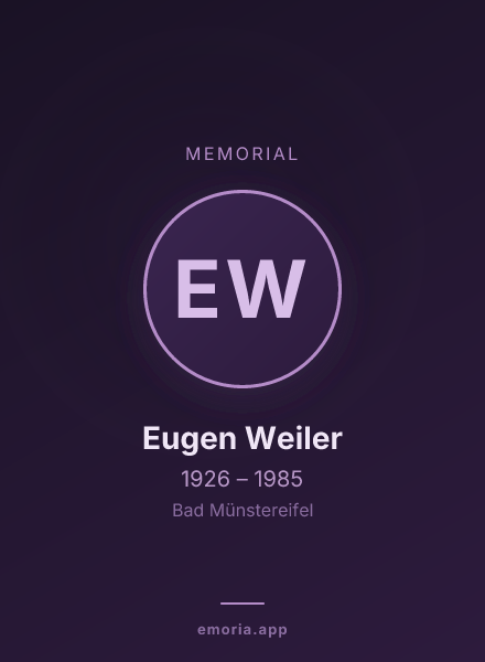 Memorial portrait of Eugen Weiler