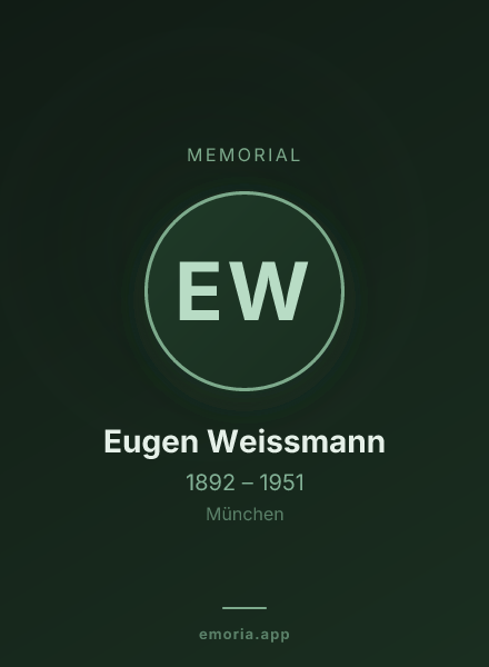 Memorial portrait of Eugen Weissmann