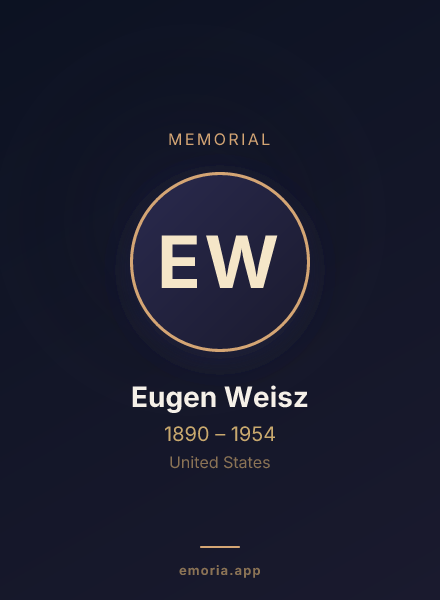 Memorial portrait of Eugen Weisz