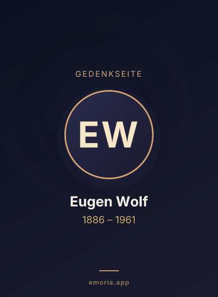 Gedenkportrait von Eugen Wolf