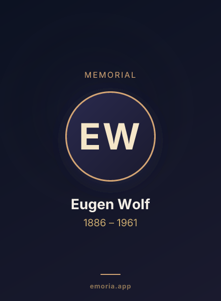 Memorial portrait of Eugen Wolf