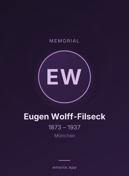 Memorial portrait of Eugen Wolff-Filseck