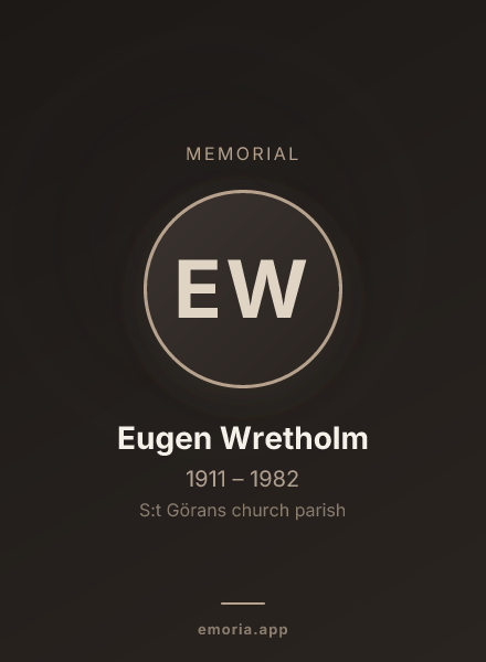 Memorial portrait of Eugen Wretholm