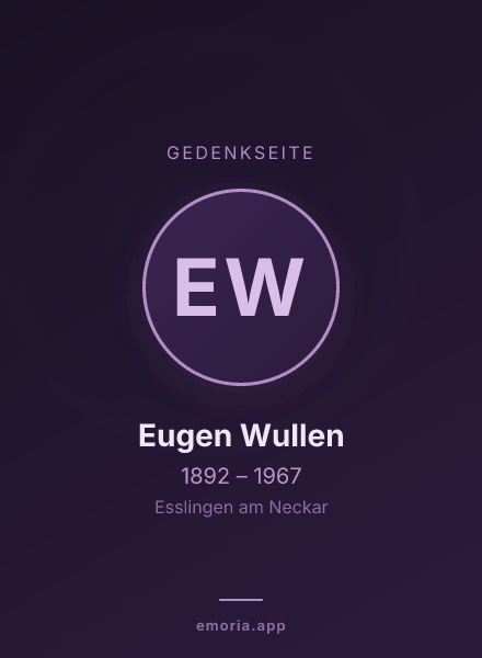 Gedenkportrait von Eugen Wullen
