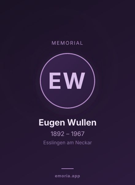 Memorial portrait of Eugen Wullen