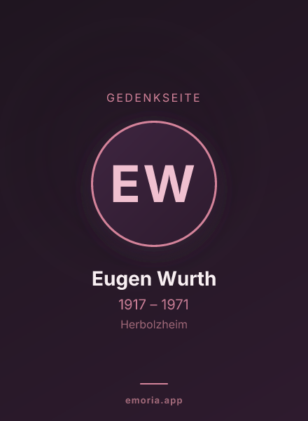 Gedenkportrait von Eugen Wurth