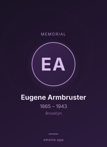 Memorial portrait of Eugene Armbruster