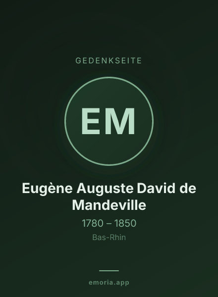 Gedenkportrait von Eugène Auguste David de Mandeville
