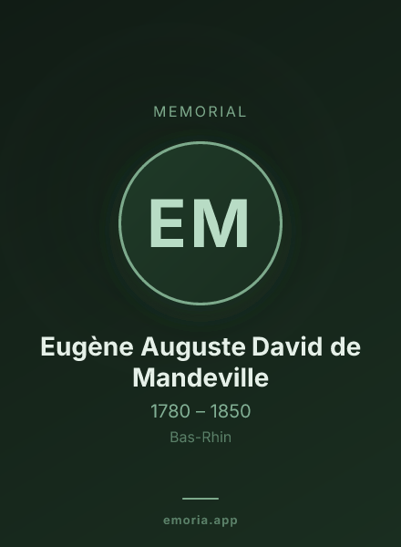 Memorial portrait of Eugène Auguste David de Mandeville