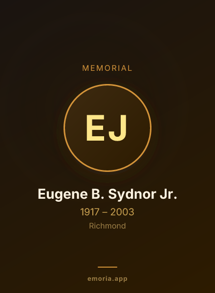 Memorial portrait of Eugene B. Sydnor Jr.