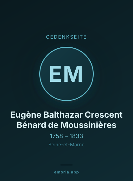 Gedenkportrait von Eugène Balthazar Crescent Bénard de Moussinières