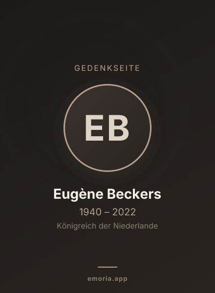 Gedenkportrait von Eugène Beckers