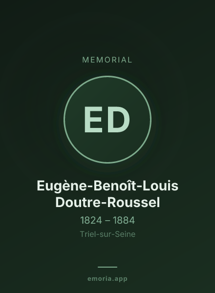 Memorial portrait of Eugène-Benoît-Louis Doutre-Roussel