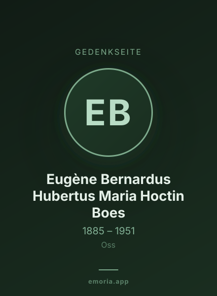 Gedenkportrait von Eugène Bernardus Hubertus Maria Hoctin Boes
