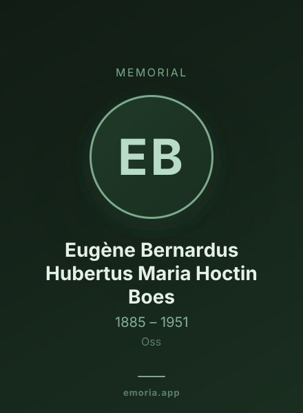 Memorial portrait of Eugène Bernardus Hubertus Maria Hoctin Boes