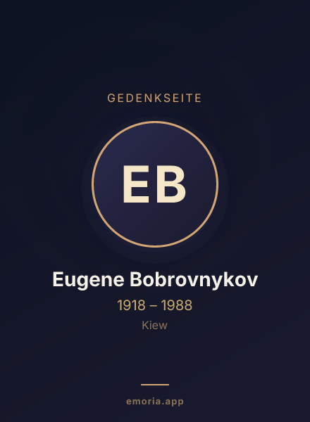 Gedenkportrait von Eugene Bobrovnykov