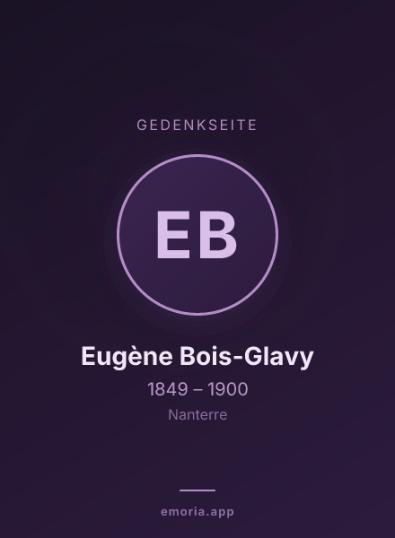 Gedenkportrait von Eugène Bois-Glavy