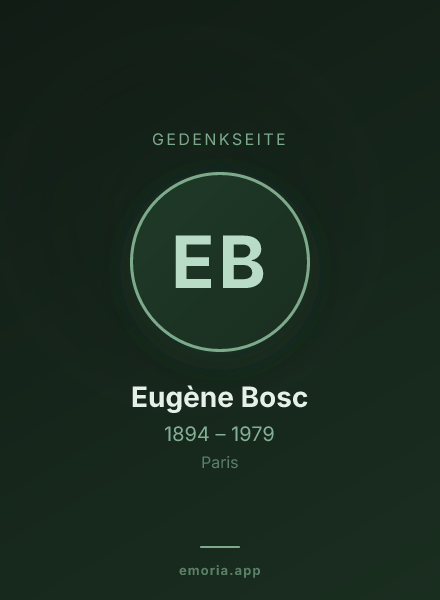Gedenkportrait von Eugène Bosc