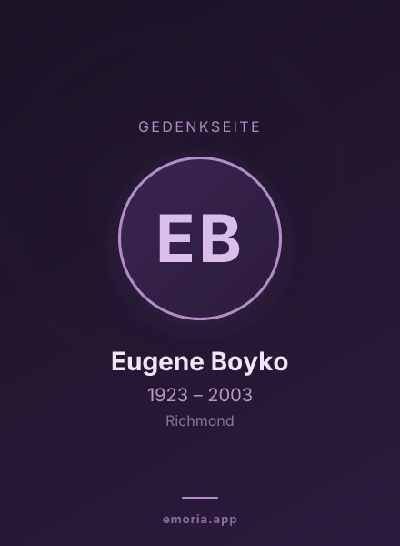 Gedenkportrait von Eugene Boyko