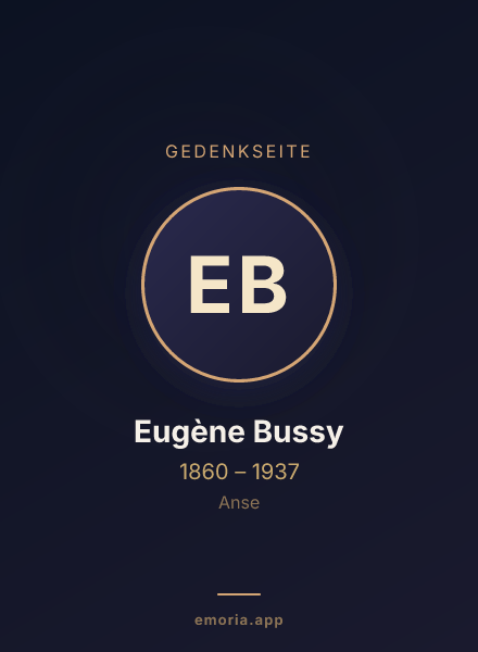 Gedenkportrait von Eugène Bussy