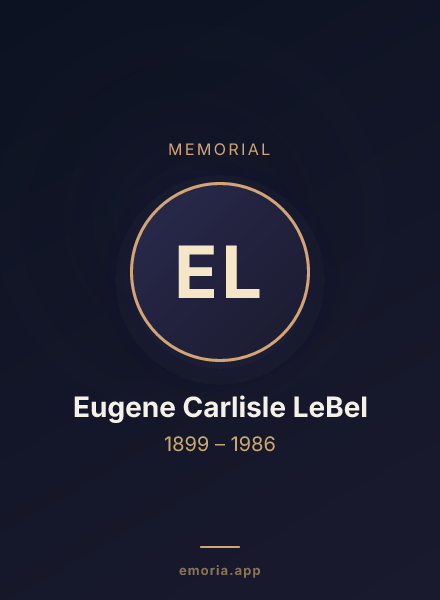 Memorial portrait of Eugene Carlisle LeBel