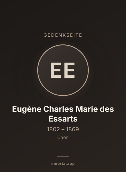 Gedenkportrait von Eugène Charles Marie des Essarts