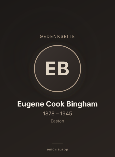 Gedenkportrait von Eugene Cook Bingham