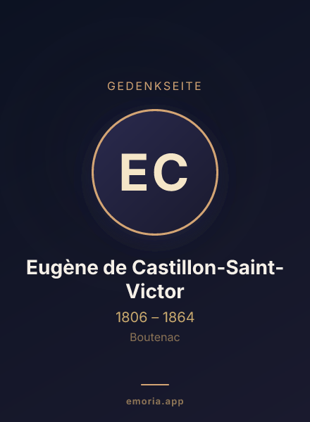 Gedenkportrait von Eugène de Castillon-Saint-Victor