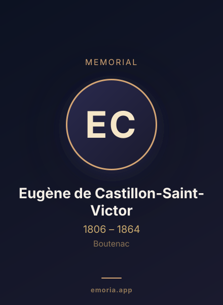 Memorial portrait of Eugène de Castillon-Saint-Victor
