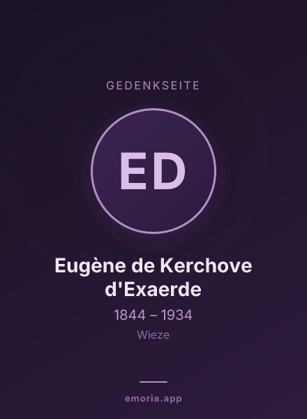 Gedenkportrait von Eugène de Kerchove d'Exaerde