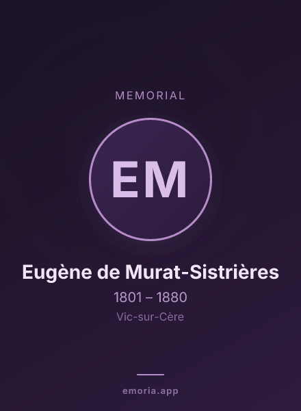 Memorial portrait of Eugène de Murat-Sistrières