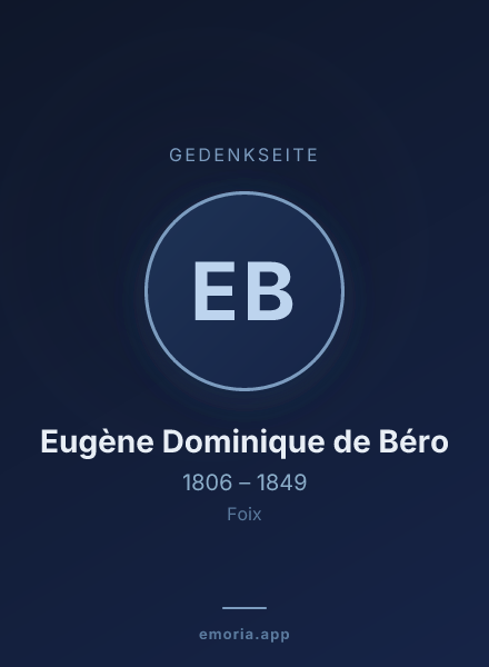 Gedenkportrait von Eugène Dominique de Béro
