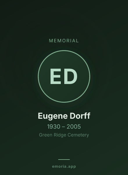 Memorial portrait of Eugene Dorff