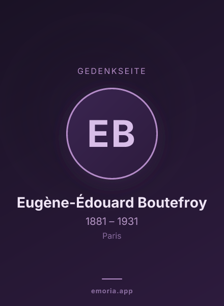 Gedenkportrait von Eugène-Édouard Boutefroy