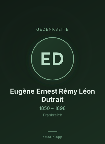 Gedenkportrait von Eugène Ernest Rémy Léon Dutrait