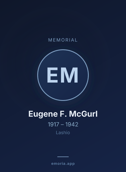 Memorial portrait of Eugene F. McGurl