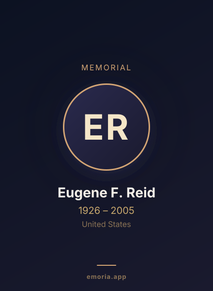 Memorial portrait of Eugene F. Reid