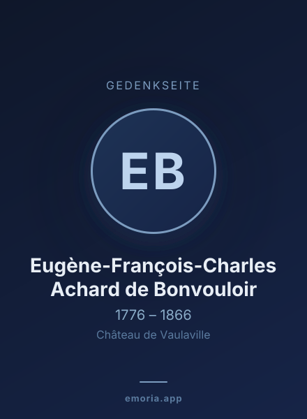 Gedenkportrait von Eugène-François-Charles Achard de Bonvouloir