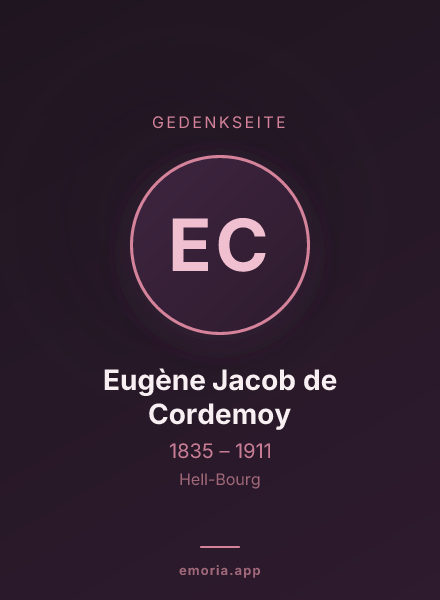 Gedenkportrait von Eugène Jacob de Cordemoy