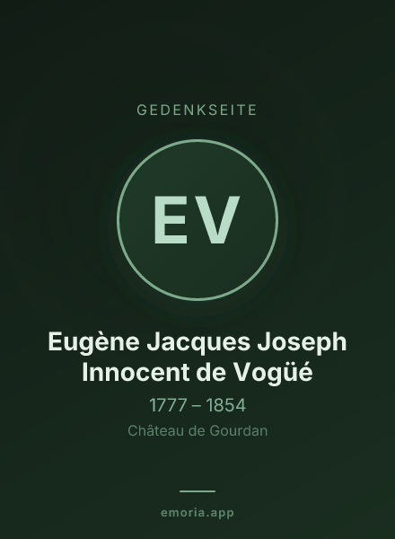 Gedenkportrait von Eugène Jacques Joseph Innocent de Vogüé