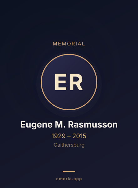 Memorial portrait of Eugene M. Rasmusson