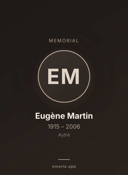 Memorial portrait of Eugène Martin